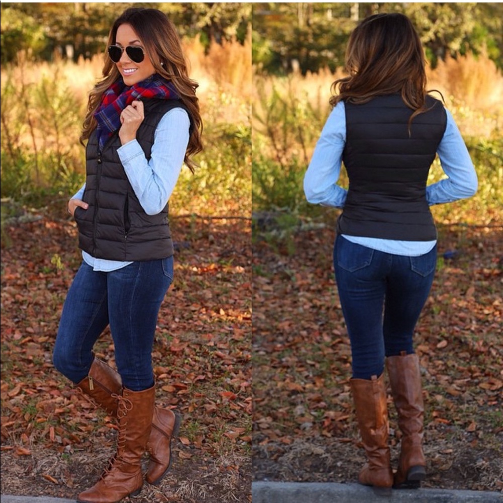 SOLD****Black quilted vest